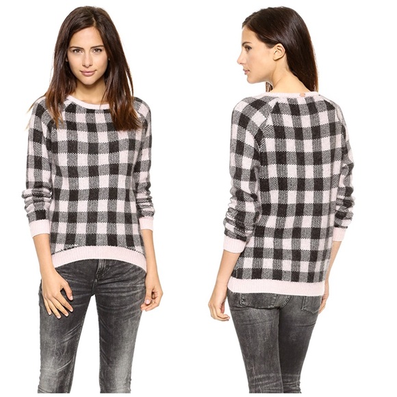 For Love And Lemons Sweaters - For Love & Lemons Knitz Plaid Fuzzy Sweater
